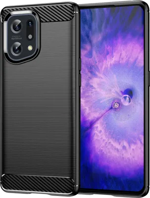Produktbild von OPPO Find X5 Hülle, Carbon-Faser TPU Silikon Stoßfest Schutzhülle für OPPO Find X5 Schwarz