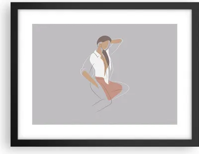 Produktbild von Gerahmtes Poster - Schwarzer Rahmen - Frau Grafik Modern - 40x30 cm - Wand Bild - Wanddeko - Wandbilder - Kunstposter - Wandposter - Bilderrahmen - Bilder - Kunstdruck - Wandbild - P2BAA40x30-4266