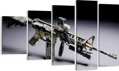 Produktbild von Bild auf Leinwand - Leinwandbild - Armee Gewehr - 100x60cm - Wand Bild - Wanddeko - Wandbilder - Leinwanddruck - Bilder - Kunstdruck - Wanddekoration - Leinwand bilder - Wandkunst - EG100x60-3768