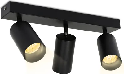 Produktbild von EINFEBEN Deckenstrahler Deckenleuchten 4W GU10 LED Wandspot Deckenspot 1-flammig Schwarz Schwenkbar, Deckenlampe, Deckenleuchte 3-flammig Modern Wohnzimmer , 4W GU10 in Alu aus Metall Warm Weiss 3000K