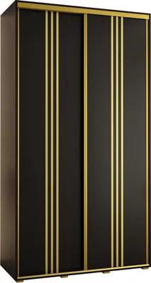 Produktbild von MEBLE KRYSPOL Davos 6 Schrank, zwei Türen - 235,2x140x45 cm - Schwarz Schwarz Gold