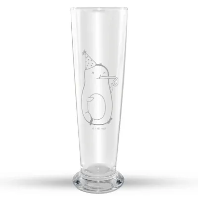 Produktbild von Mr. & Mrs. Panda Bier Glas Avocado Feier - Transparent - Geschenk, Weizen, Bierglas, Tröte, Gute Laune, Weizenbier, Weißbierglas, Party, Geburtstag, Mr Mrs Weizenglas