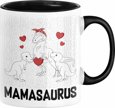 Produktbild von Mamasaurus Tasse Geschenk für Mutter zum Muttertag Geschenkidee von Tochter an Mama Beste Mama Der Welt Kaffee-Becher (Schwarz)