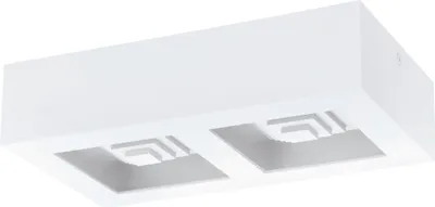 Produktbild von EGLO LED Deckenleuchte Ferreros, 2 flammige Deckenlampe, Wohnzimmerlampe, Küchenlampe aus Stahl und Kunststoff, Flurlampe Decke in Weiß
