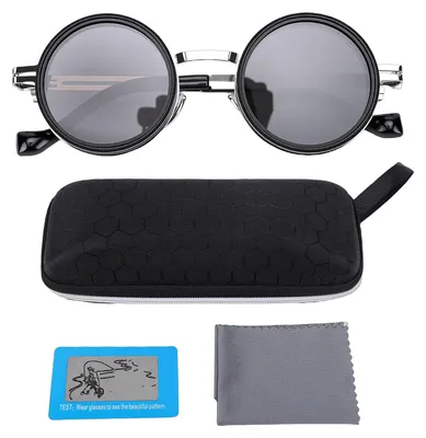 Produktbild von Verstellbare getönte Sonnenbrille, runde polarisierte Brille mit 49 mm ND-Filtergläsern für Outdoor-Aktivitäten