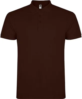 Produktbild von Roly PO6638 | Herren Star Poloshirt, Piqué - Farbe: Chocolate 87 - Größe: XXL