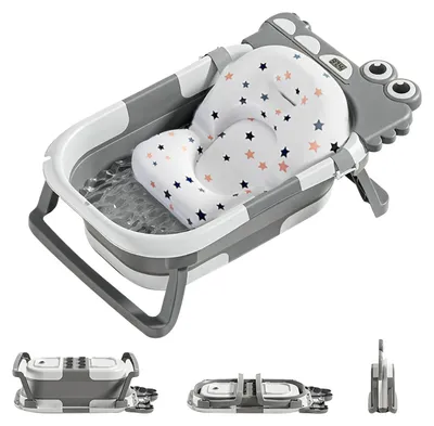 Productafbeelding van Babybad, opvouwbaar design, temperatuurregeling, GRIJS