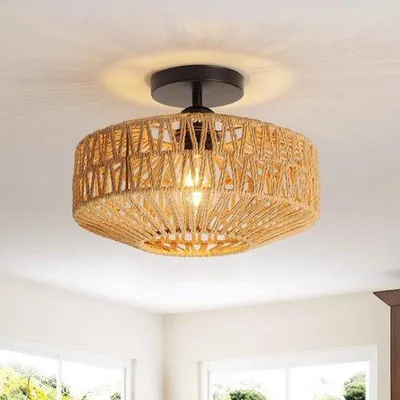 Produktbild von Rotan Plafondlamp E27 Boho Design Handgebreid