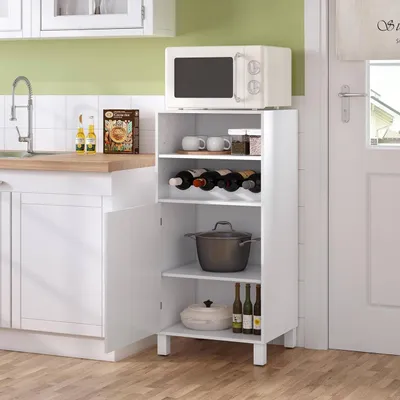 Produktbild von WOLTU Küchenschrank mit Weinregal, Bücherregal mit verstellbaren Regalböden,Weiß