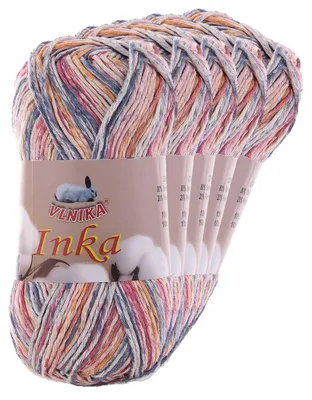 5 x 100g Inka mehrfarbig Farbverlaufgarn Baumwollmischgarn 47 multicolor 1