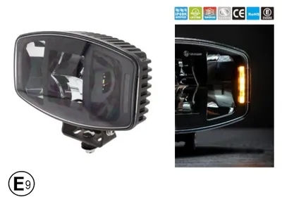Produktbild von Universeller leistungsstarker 100W LED-Scheinwerfer / Halogenlampe 12–24V mit Tagfahr-/Parklicht, weiß-gelb, für ATV, Jeep, Lkw,