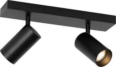 Produktbild von QAZQA - Modern Moderner Deckenstrahler schwarz verstellbar 2-flammig-flammig - Jeana Luxe I Wohnzimmer I Schlafzimmer - Aluminium Länglich - LED geeignet GU10