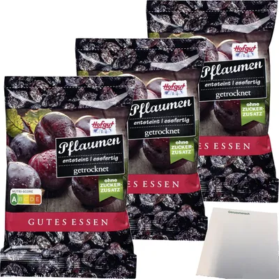 Produktbild von Hofgut Pflaumen entsteint 3er Pack (3x200g Beutel) + usy Block