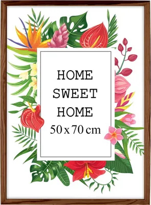 Obrázok produktu pre MG Design rám na obrazy 50 x 70 cm - farba hnedá, z dreva, s akrylovým sklom - na vertikálne alebo horizontálne zavesenie, bez pozadia, na fotografie
