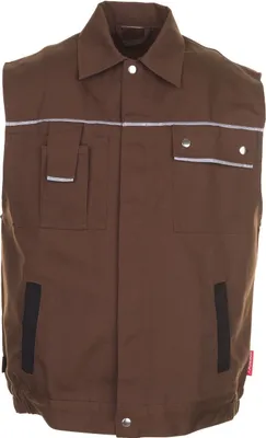 Produktbild von Größe S Herren Planam Canvas 320 Weste braun schwarz Modell 2166