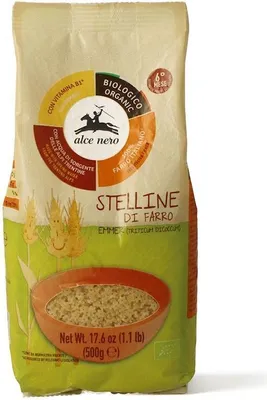 Obrázok produktu pre Cestoviny (od emmera) HVIEZDY S VITAMNOM B1 PRE DETI OD 6 MESIACOV500 g - ALCE NERO