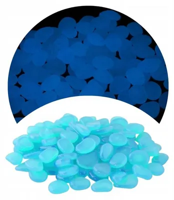 Obrázok produktu pre Dekoračné kamienky do akvária, svietiace, fluorescenčné, 100 ks, 2–3 cm, modré