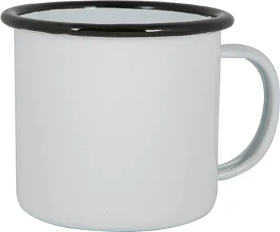 Produktbild von Argon Ta Weiße Emaille-Tasse – 375 ml – Schwarz