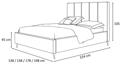 Produktbild von Elegantes Polsterbett in Leder LOREN Bett mit Bettkasten und Gaslift Stilvolles Schlafzimmerbett mit Metallrahmen, Größe 140x200 cm, Farbe: Weiß (madryt 920)