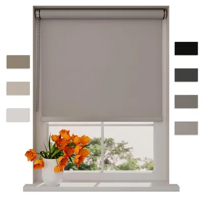 Produktbild von Radeco® Verdunklungsrollo ohne Bohren 100 x 190 cm (BxH) Hellgrau, Größen von 40 bis 240 cm Breite, Rollos für Fenster ohne Bohren, Klemmrollos für Fenster