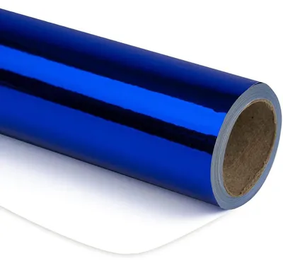 Immagine prodotto di Carta da regalo blu reale metallizzata, 43 cm x 10 m
