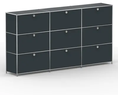 Produktbild von Hochschrank, 9 Schubladen, Schloss, Breite 227 cm, Anthrazitgrau