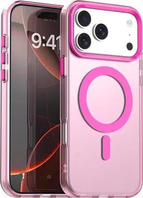 Obrázek produktu pro Pouzdro pro iPhone 17 Pro, kompatibilní s MagSafe, tenké poloprůhledné matné nárazuvzdorné pouzdro na telefon Červený