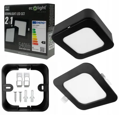 Immagine prodotto di Lampada LED da incasso/a plafone 6W CCT nera quadrata