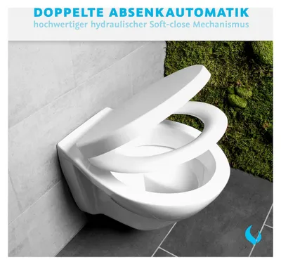 Produktbild von WC-Sitz weiß O-Form - Absenkautomatik/Softclose - abnehmbar - easyclean - Toilettendeckel - Klobrille - Duroplast