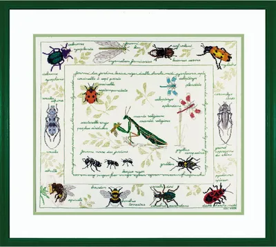 Produktbild von Le Bonheur des Dames Kreuzstich Set "Insekten", Zählmuster, 54x46cm