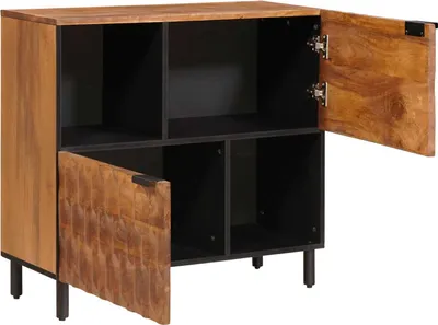 Zdjęcie produktu dla Komoda z półkami vidaXL, wykończenie w kolorze brązu akacjowego, 80 x 33 x 75 cm