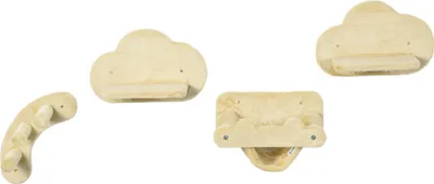 Produktbild von Beige Katzentreppe mit Hängematte, 4-teilig, 3 Stufen, 2 Plattformen, Plüschbezug