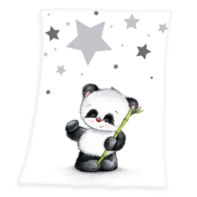 Obrázek produktu pro Baby Best Deka z mikrovlákna Panda a hvězdy 75 x 100 cm