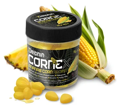 Produktbild von Delphin CorneX Karpfen Mais Gummiköder Mais Ananas Gelb