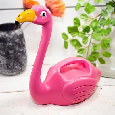 Produktbild von Pinky der Flamingo als Kindergießkanne | Kunststoff, Pink | H 30,0 x B 27,0 cm