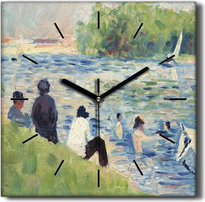 Produktbild von Coloray Hodiny Unikátní 30x30 cm  Tiché hodiny Pro obývací pokoj a kuchyň Nástěnné hodiny Plátno Černé ručičky hodin - Vodní příroda lidé
