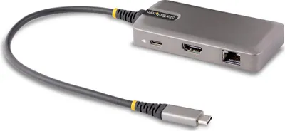 Obrázek produktu pro StarTech.com 103B-USBC-MULTIPORT, Kabel, USB 3.2 Gen 2 (3.1 Gen 2) Type-C, 100 W, 2.0b, 10,100,1000 Mbit/s, Šedá