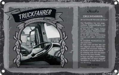 Produktbild von vianmo Blechschild 12x18 cm Truckfahrer Beruf Arbeit