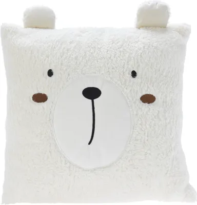 Immagine prodotto di Cuscino di peluche per bambini Orsetto 43 × 43 cm, bianco