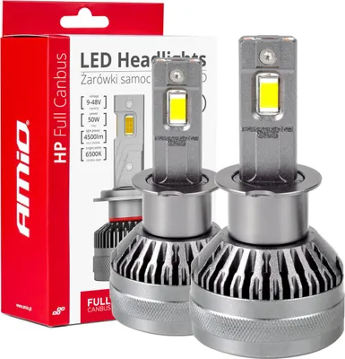 Obrázok produktu pre LED autožiarovky H3 6500K 12V 24V HP Canbus AMiO-03672 pre lepšiu viditeľnosť