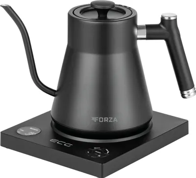 Produktbild von ECG Forza 8000 Pour over Nero | Wasserkocher | Volumen 1,0 Liter | Gehäuse aus Edelstahl | 1200 W | Mattschwarzes |