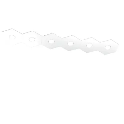 Immagine prodotto di Plafoniera Moderna Hexagon Metallo Bianco 6 Luci Led 12X6W