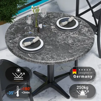 Produktbild von JAMAIKA | Bistro Außen Tischplatte | Ø 60 cm | Felsen | Rund | Topalit Tischplatte