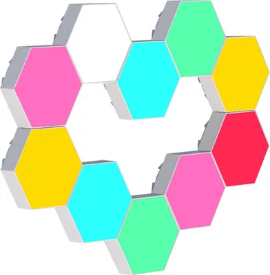 Image de Wall Lamp Creative Night Light LED Bedroom Decorative Hexagonal Module Honeycomb Modeling Lamp Bedside Background Lights