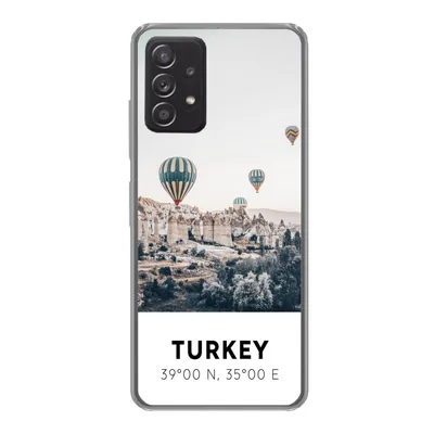 Produktbild von MuchoWow® Handyhülle Schutzhülle Hülle für Samsung Galaxy A33 5G Heißluftballon - Türkei - Sommer - Grau Silikon Softcase Handy Hülle - Kartenhalter