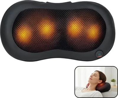 Immagine prodotto di Avizar, cuscino massaggiante elettrico 24 W con funzione riscaldante e LED, nero