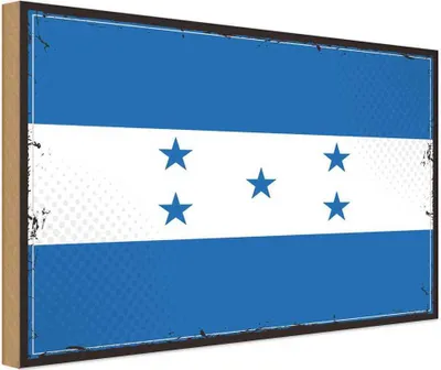 Produktbild von vianmo Holzschild 30x40 cm Honduras Retro Flagge Fahne Wappen