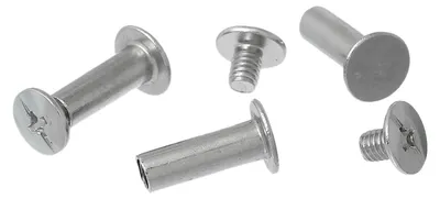 100 Schraubnieten 16x9mm silbern, Nietschrauben, Buchschrauben, Buchnieten