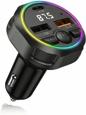 FM-Transmitter fürs Auto, 3-in-1, Bluetooth 5.3, USB A+C 3.1A, AUX
