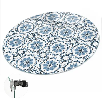 Produktbild von Glas Tischplatte fi60 cm – Tischauflage aus gehärtetem Glas – Glasplatte für Esstisch – Küchentischplatte aus Glas – Tischschutz Glas modern – Dekorative Glasplatte – Pflegeleichte Glastischplatte – Sicherheitsglas Tischplatte – Fliesenmosaik
